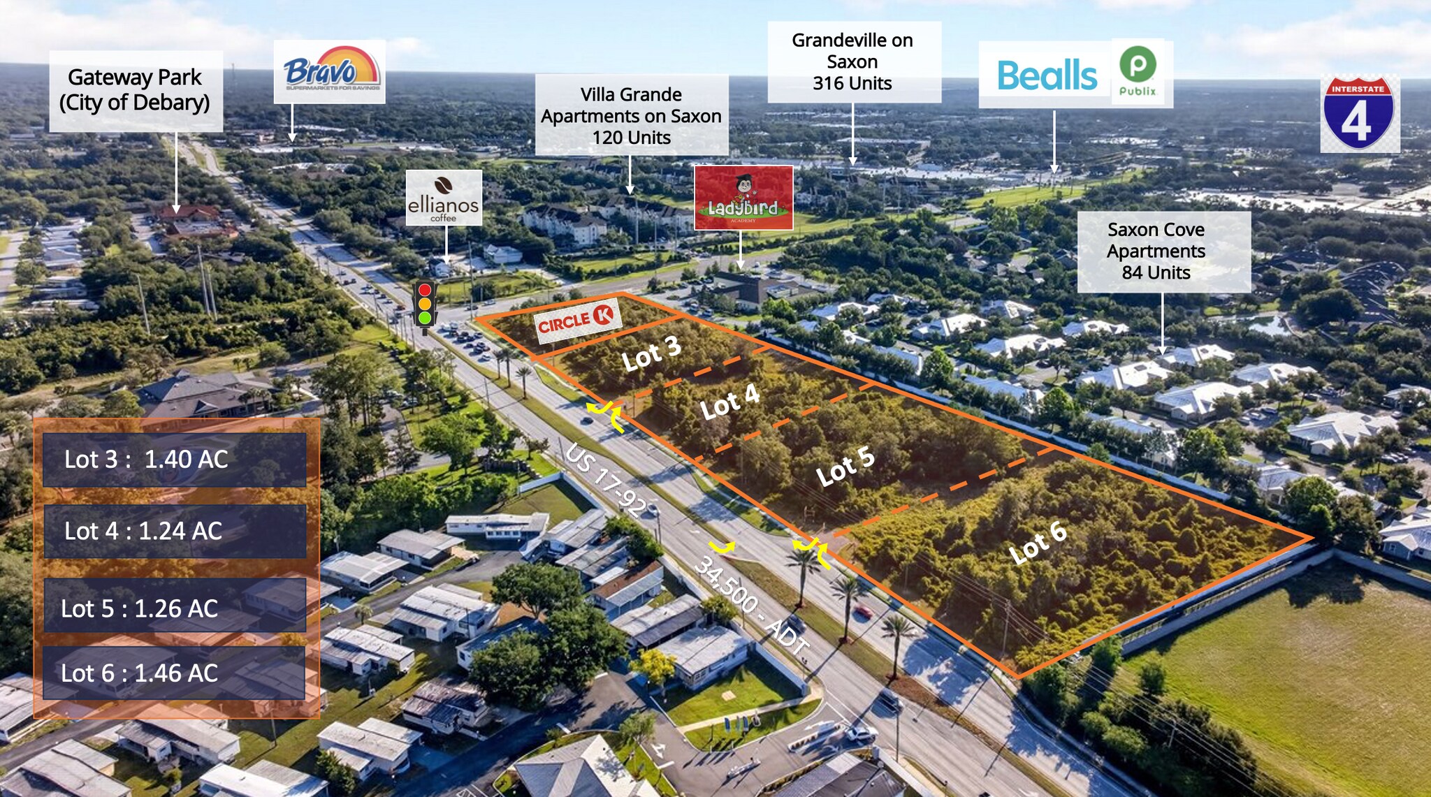 SEC Saxon Blvd @ US 17 - 92, DeBary, FL for Sale