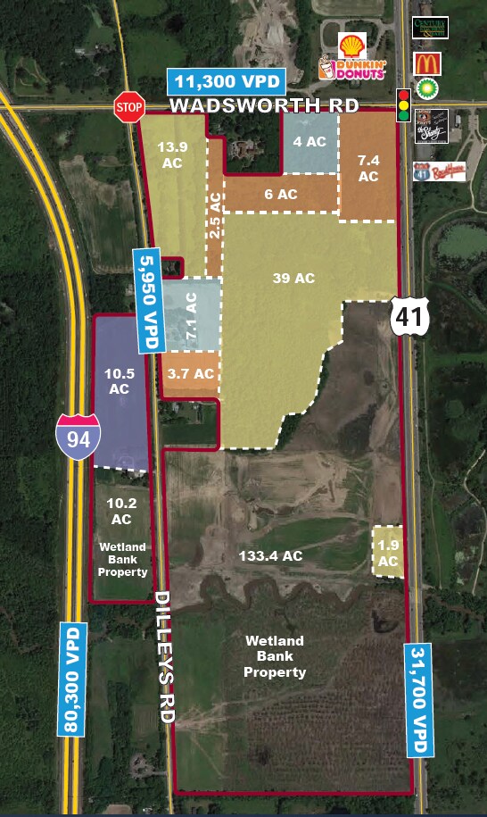 W Wadsworth Rd & Rt 41 Rd @ Rt41, Wadsworth, IL for Sale
