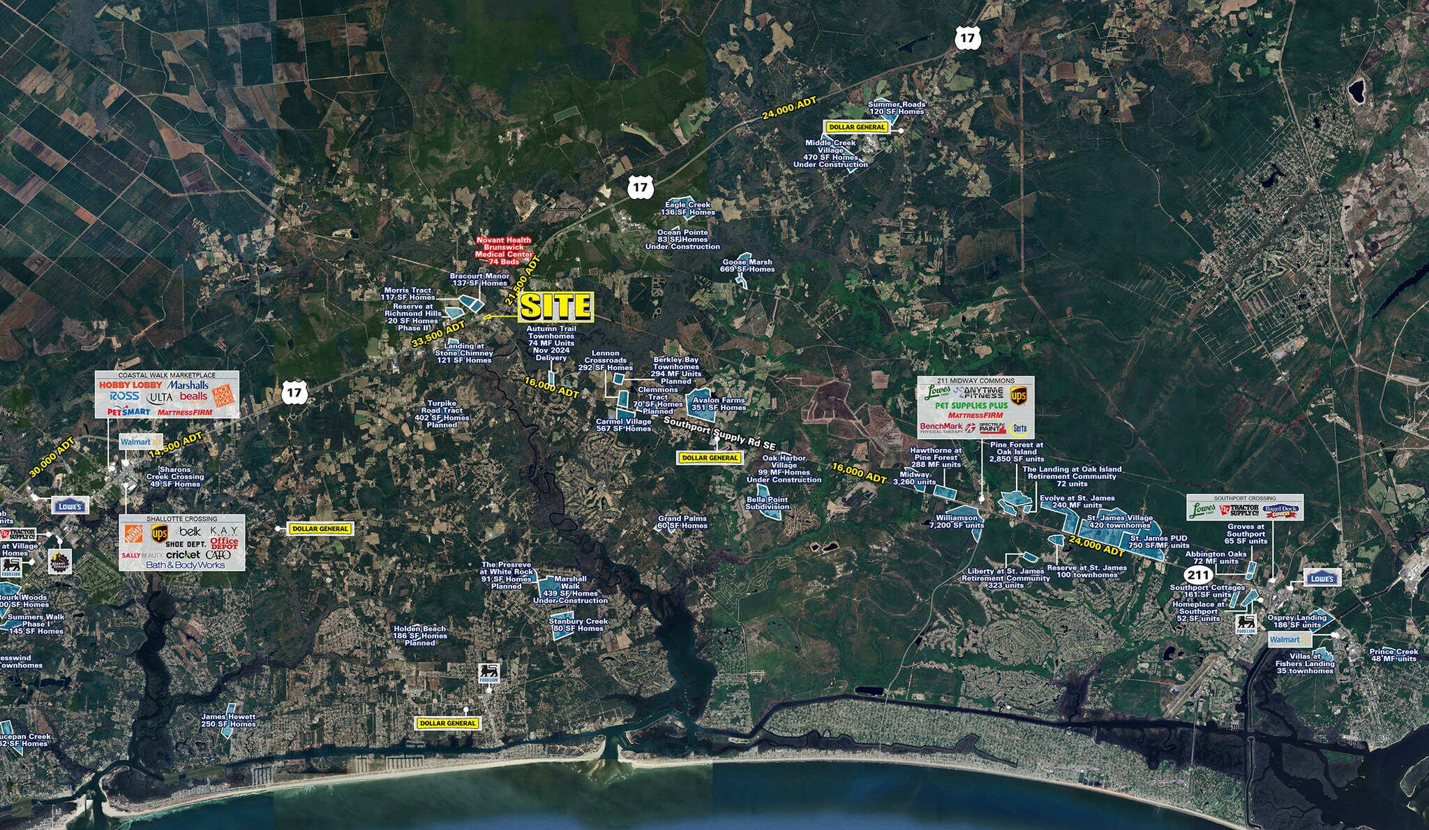 Ocean Hwy E & Southport Supply SE rd, Supply, NC for Rent