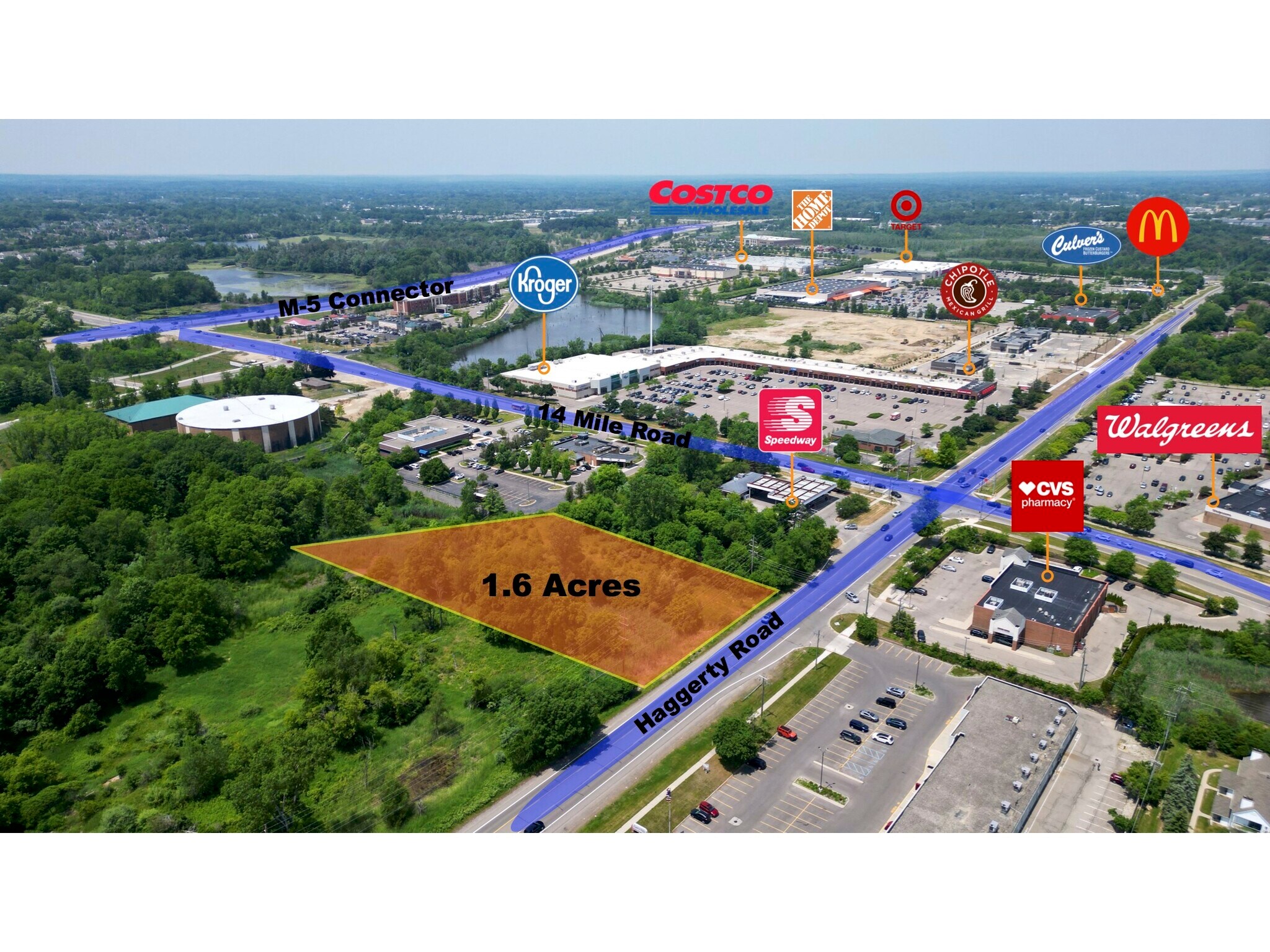 14 MILE ROAD Novi, MI 48377 Land Property for Lease on