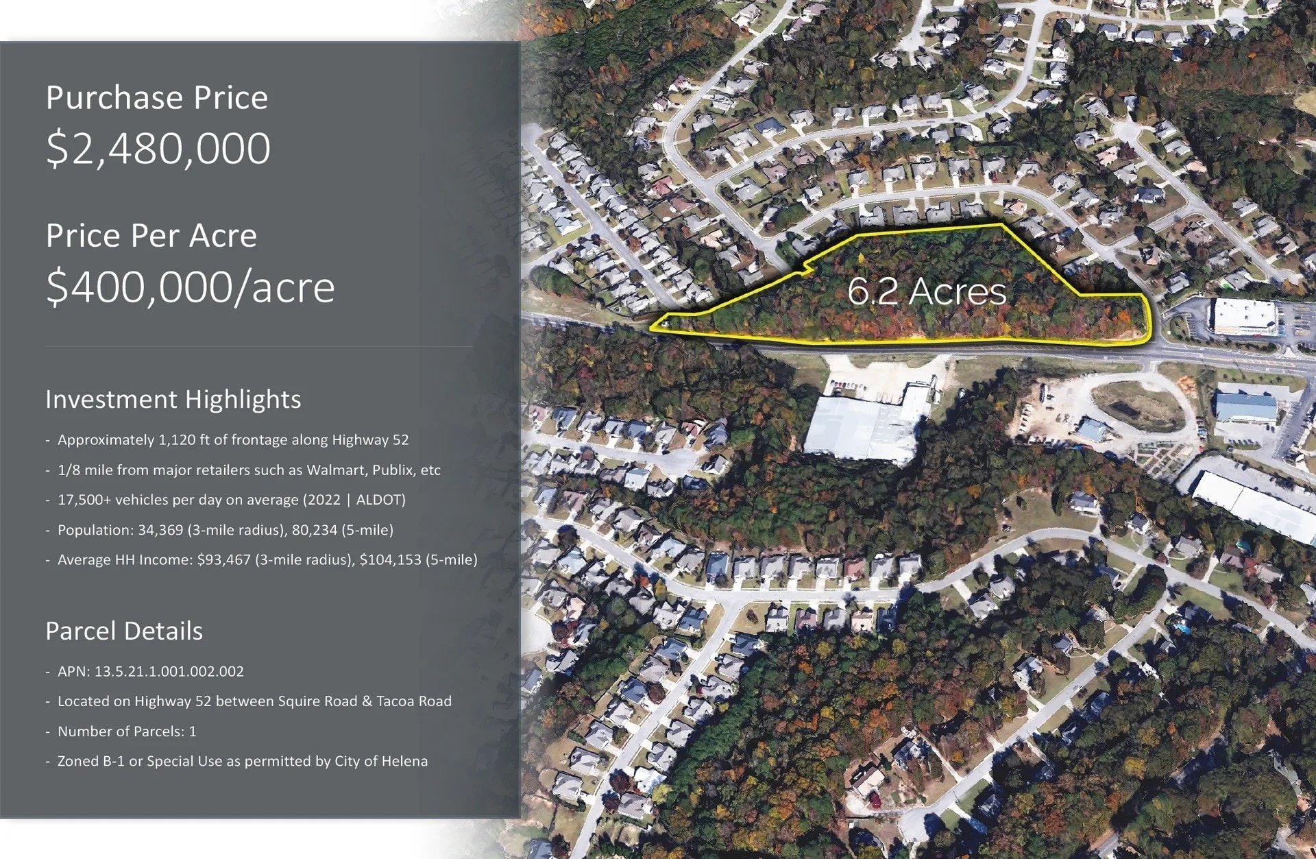 Highway 52, Helena, AL for Sale