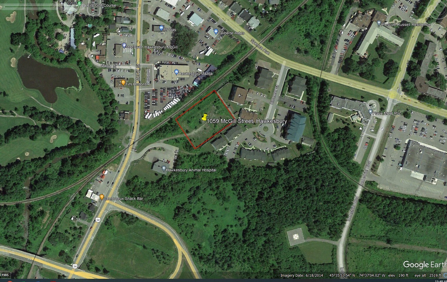 1059 Mcgill St Hawkesbury, ON K6A 3K8 Land Property for Lease on