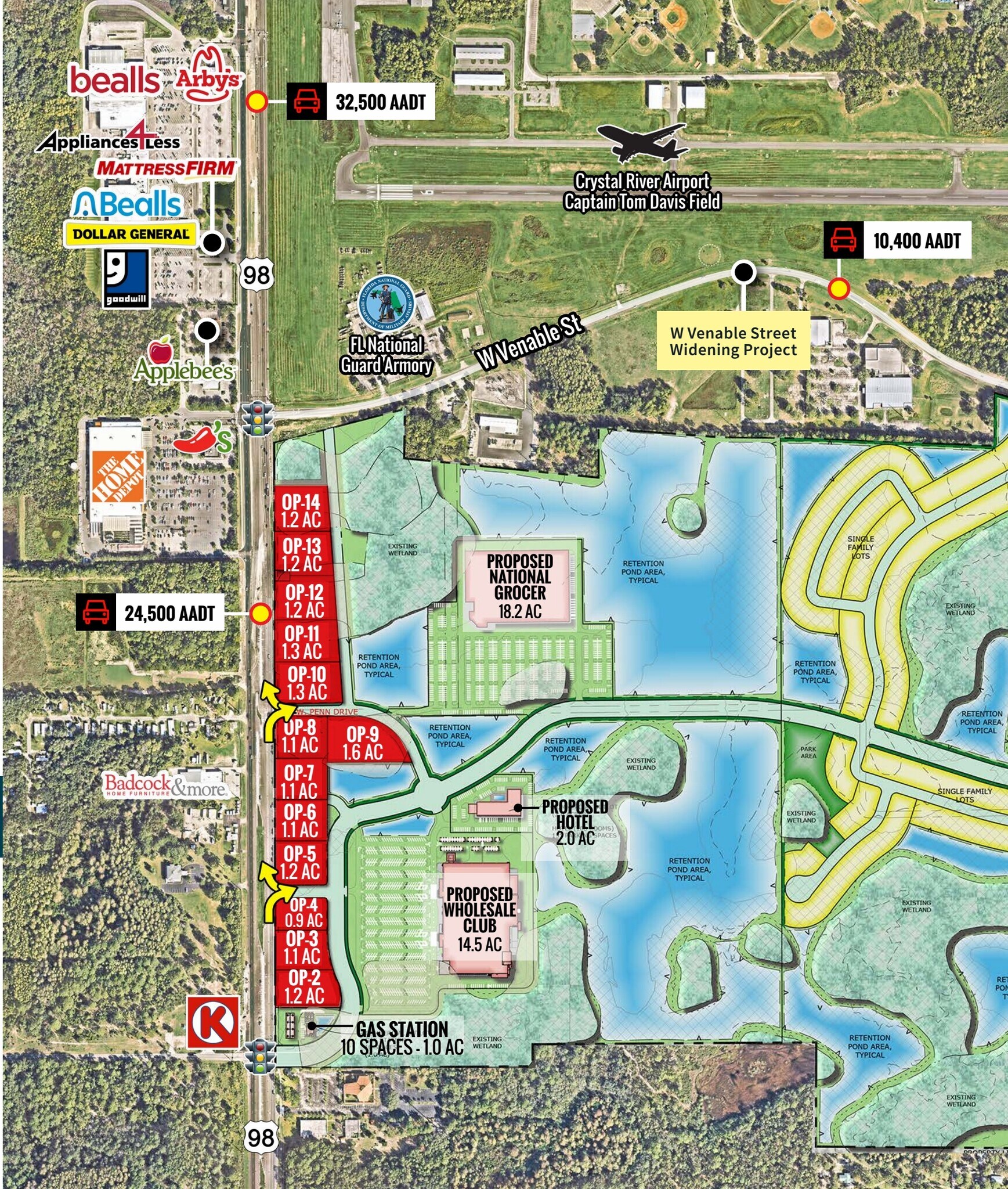 N US Hwy 98 & Penn Drive, Crystal River, FL for Rent