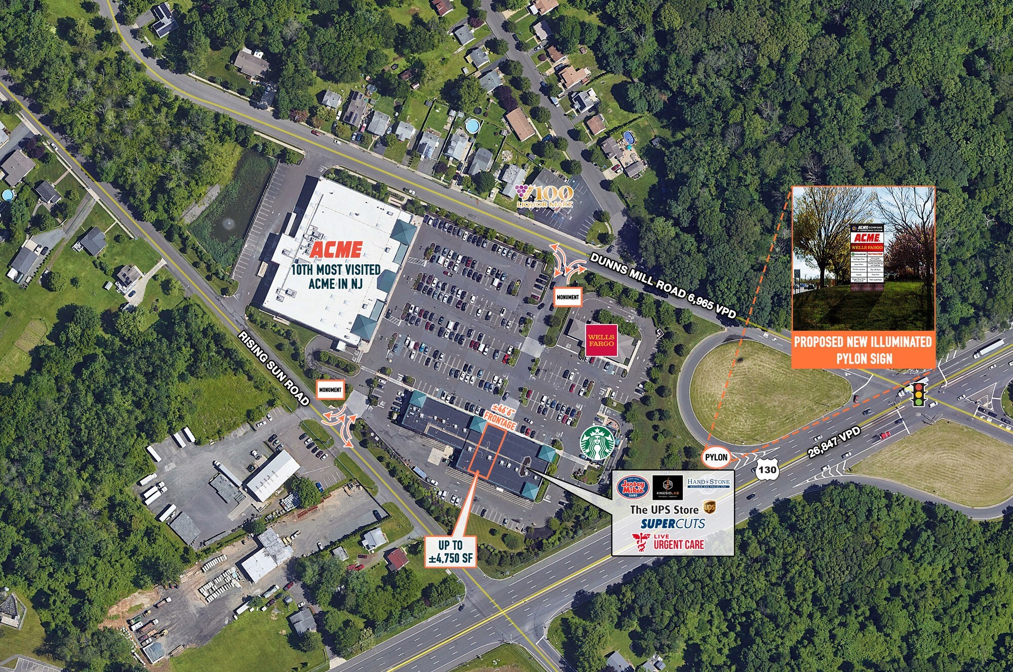 Route 130 & Dunns Mill Rd, Bordentown, NJ for Rent