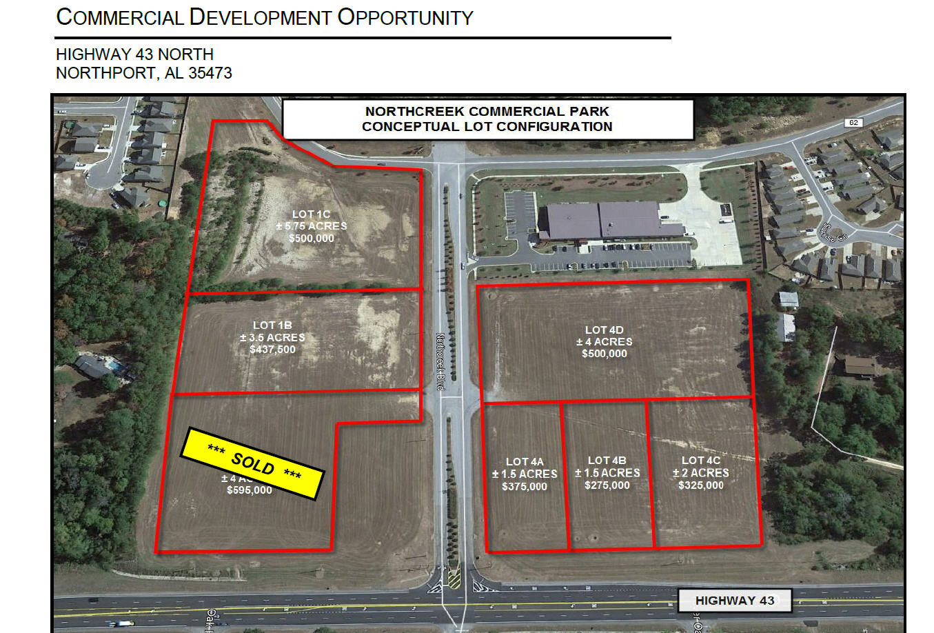 Northcreek Blvd and Highway 43 North, Northport, AL for Sale