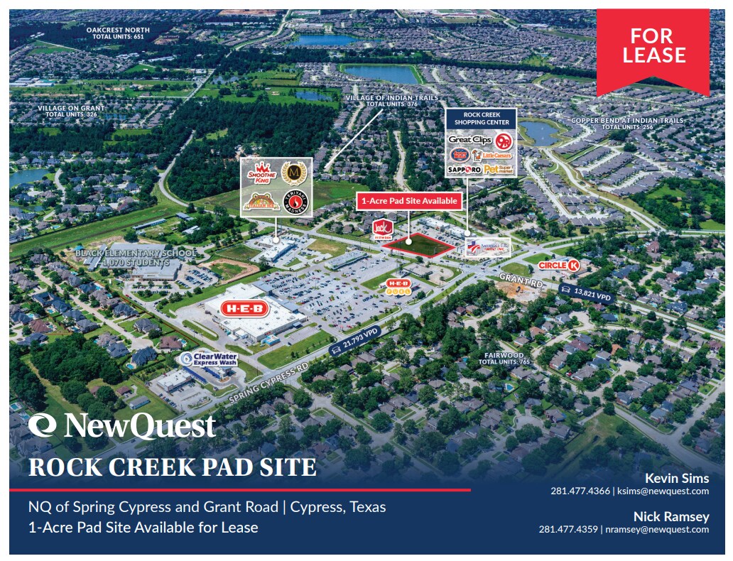 Spring Cypress & Grant Rd, Cypress, TX for Rent