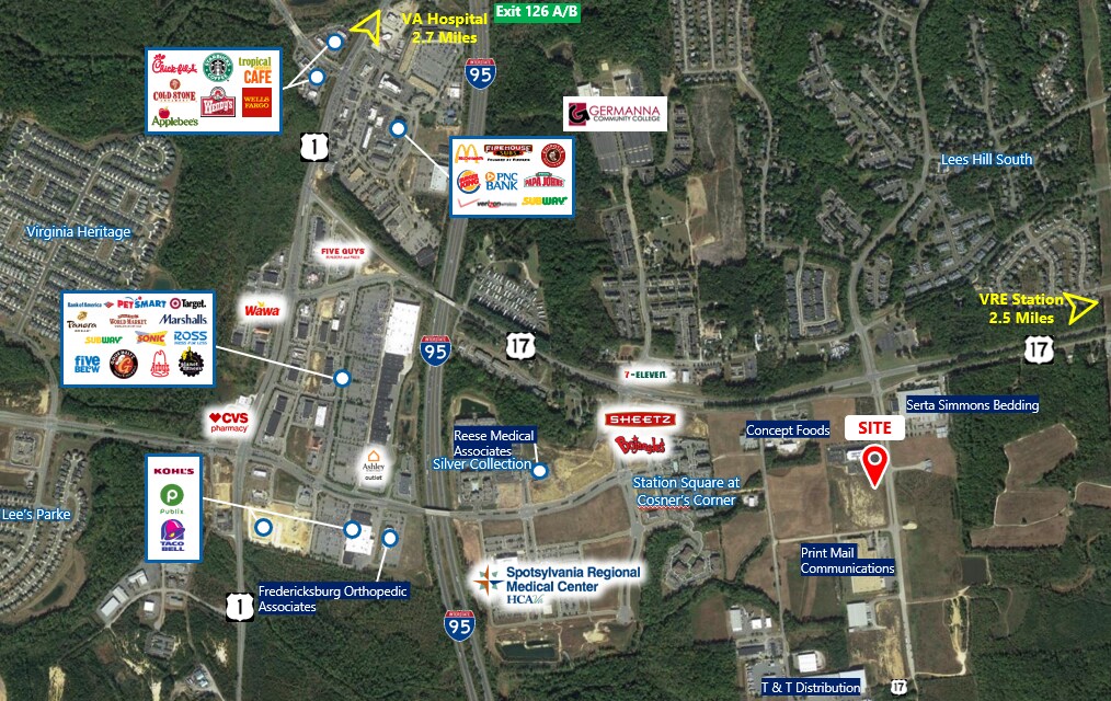 95009520 Cosner Fredericksburg, VA 22408 Land Property for Lease on