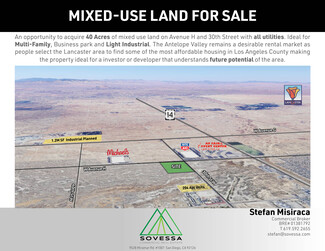 Lancaster, CA Commercial Land - 45800 30th St W