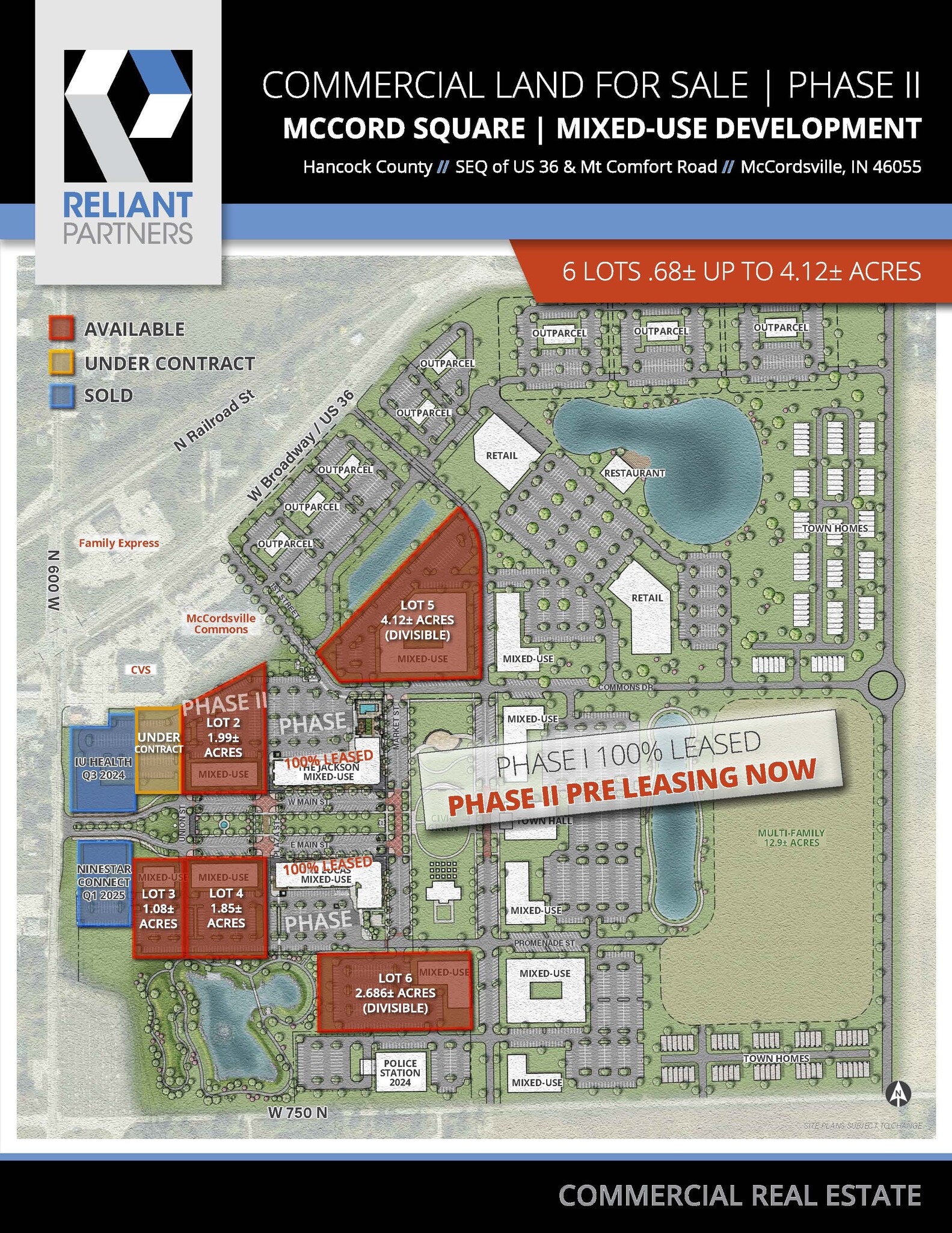 US 36 & Mt. Comfort Road, Mccordsville, IN for Sale