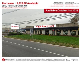 Union Township, NJ Retail - 2550 US Highway 22 E Union Township, NJ Retail - 2550 US Highway 22 E
