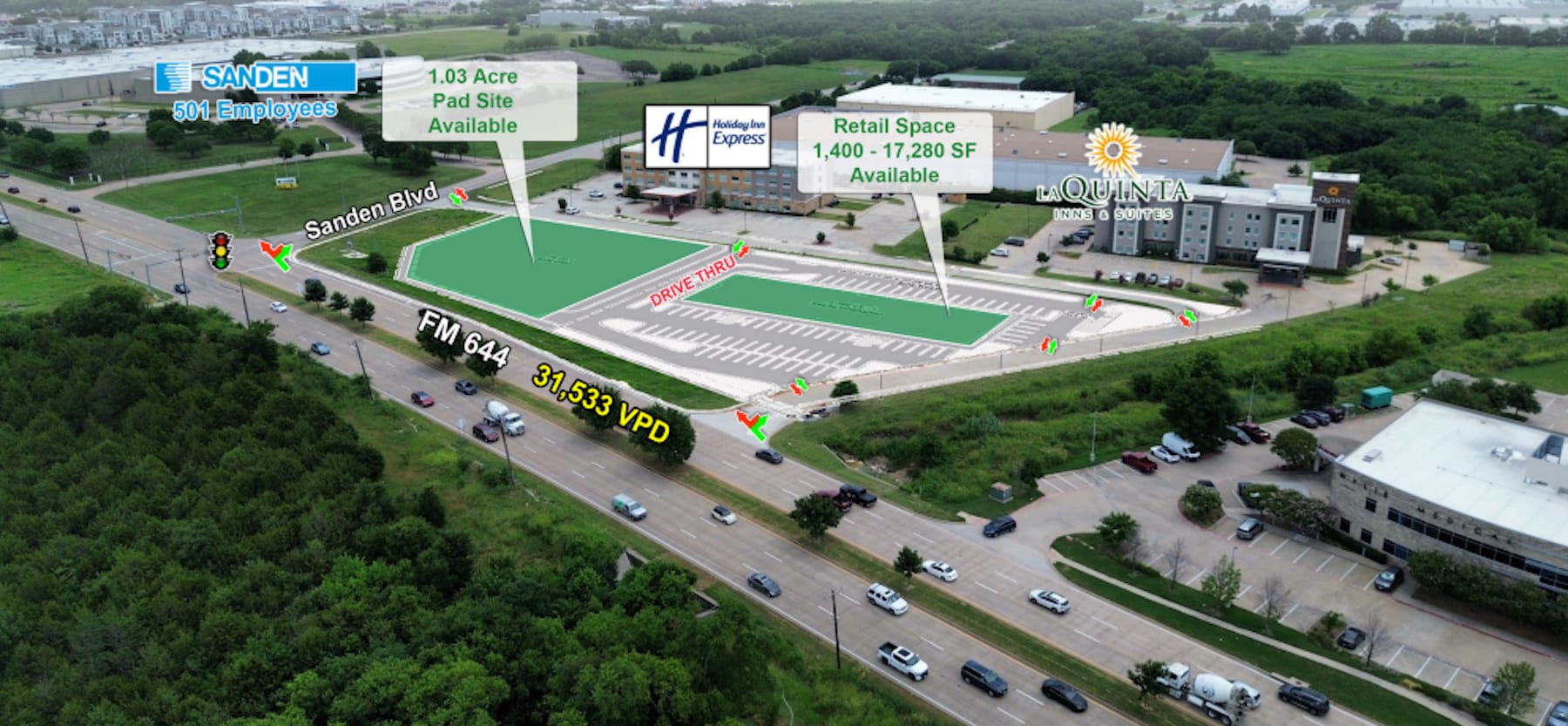 SWQ of FM 544 and Sanden Blvd., Wylie, TX for Rent