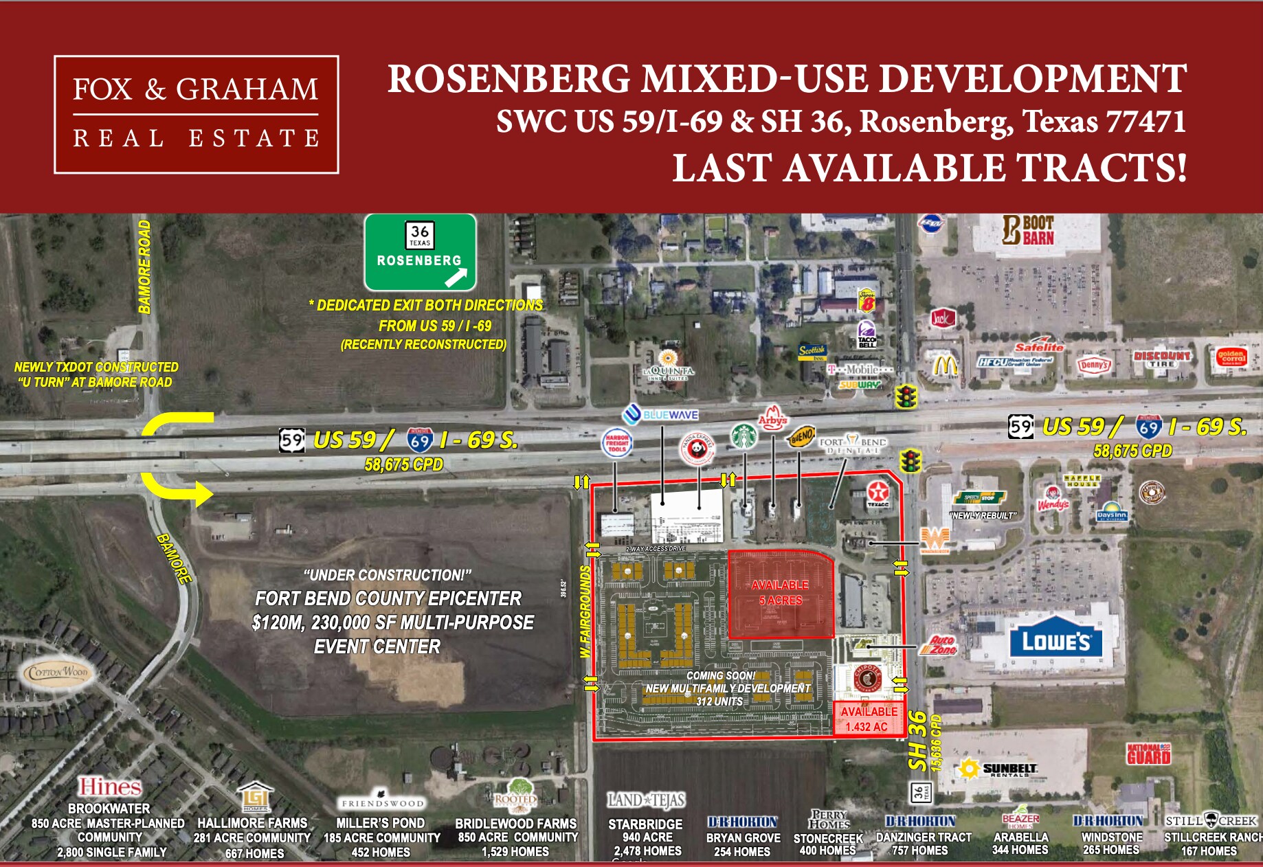 SWC US 59/I-69 & SH 36, Rosenberg, TX for Sale