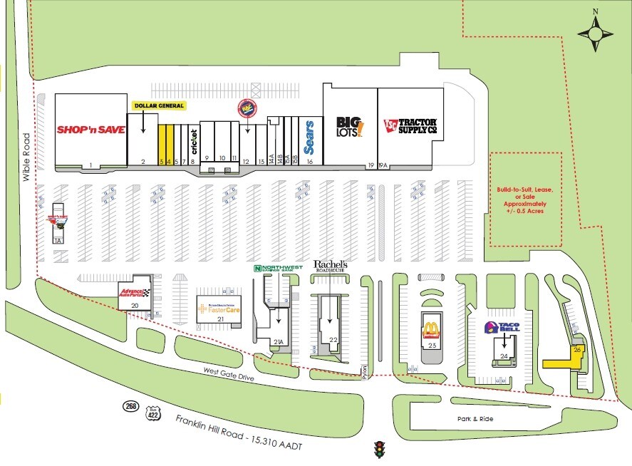 26 Franklin Village Mall Kittanning, PA 16201 Land Property for Lease