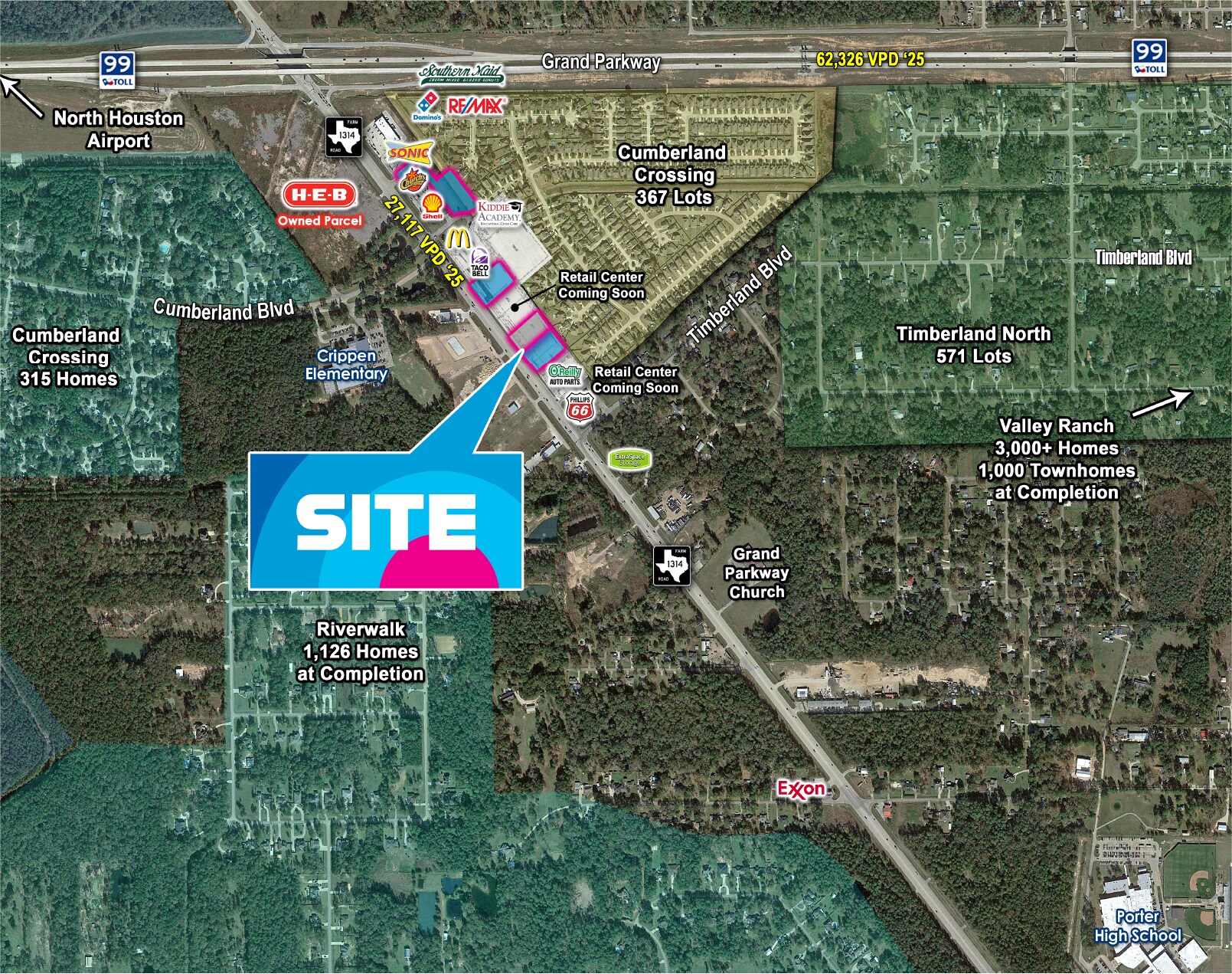 Grand Parkway & FM 1314, Porter, TX for Sale
