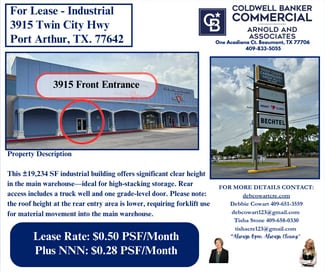Port Arthur, TX Office, Industrial - 3719-3931 N Twin City Hwy Port Arthur, TX Office, Industrial - 3719-3931 N Twin City Hwy