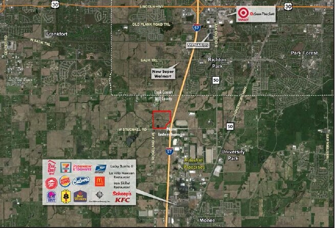 NWC of I-57 & Stuenkel Rd @ I-57, Monee, IL for Sale