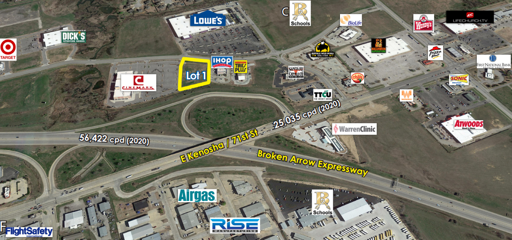 E Kenosha St & Broken Arrow Expressway, Broken Arrow, OK for Sale