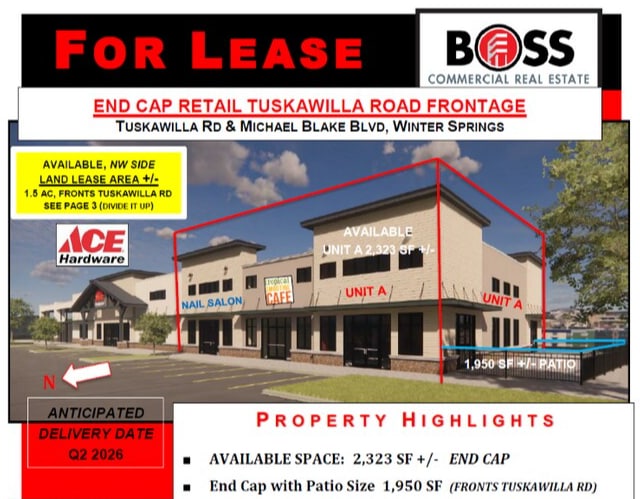 SEC 434 & Tuskawilla Rd @ Michael Blake Blvd, Winter Springs, FL for Rent