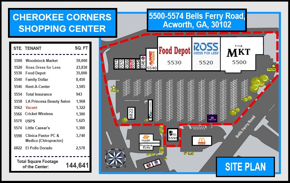 5500-5598 Bells Ferry Rd, Acworth, GA for Rent