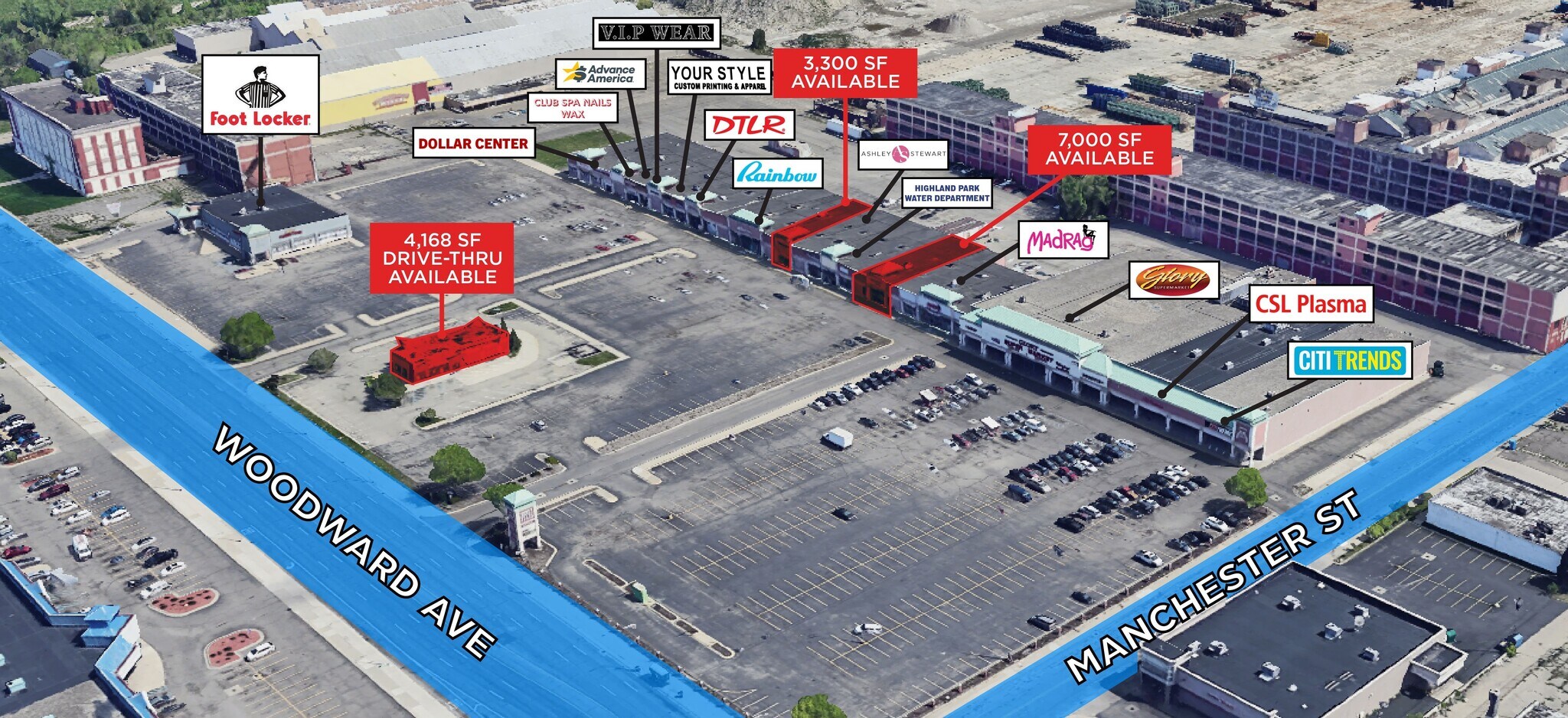 14004-14134 Woodward Ave, Highland Park, MI for Rent