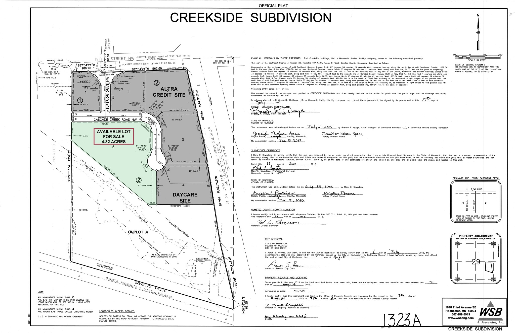 Cascade Creek NW rd, Rochester, MN for Sale