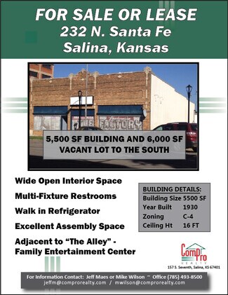 Salina, KS Storefront Retail/Office - 232 N Santa Fe Ave