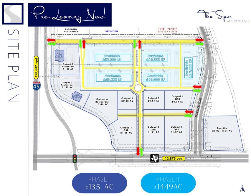 NEC of I-45 N & FM 830, Willis, TX for Rent