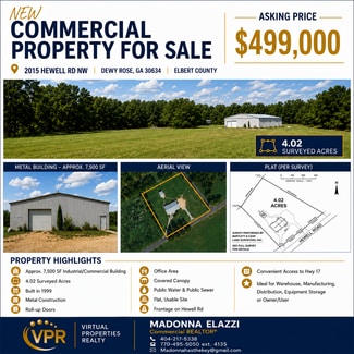 Dewy Rose, GA Industrial - 2015 Hewell Rd NW Dewy Rose, GA Industrial - 2015 Hewell Rd NW