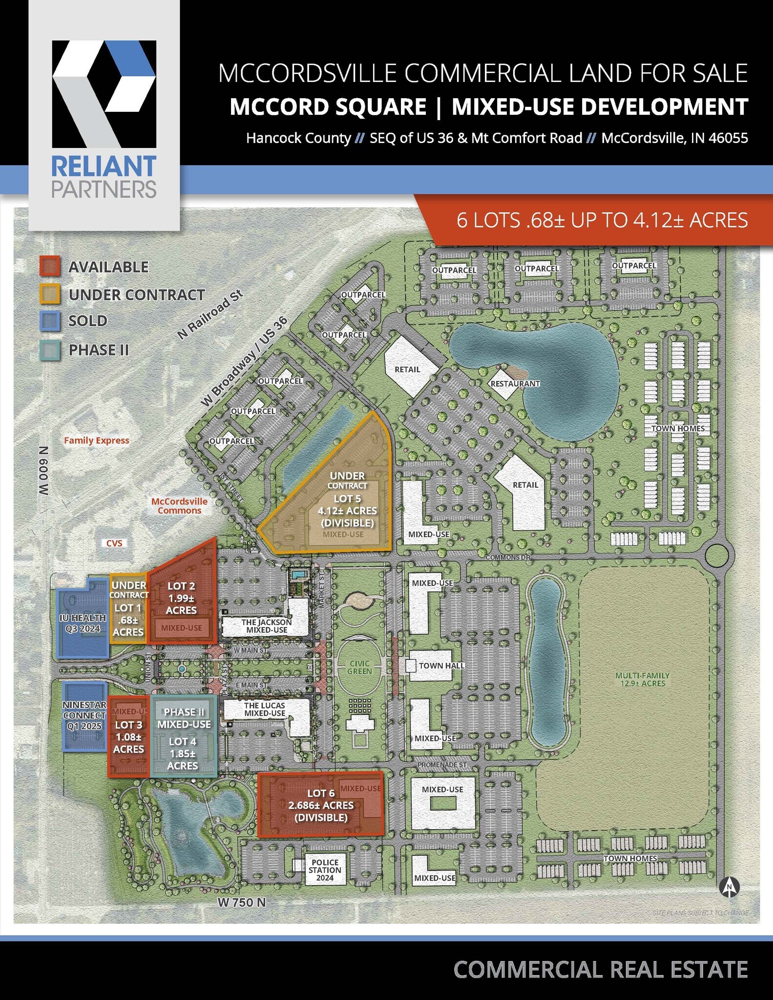 US 36 & Mt. Comfort Road, McCordsville, IN for Sale