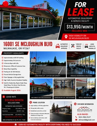 Milwaukie, OR Retail - 16001 SE Mcloughlin Blvd Milwaukie, OR Retail - 16001 SE Mcloughlin Blvd