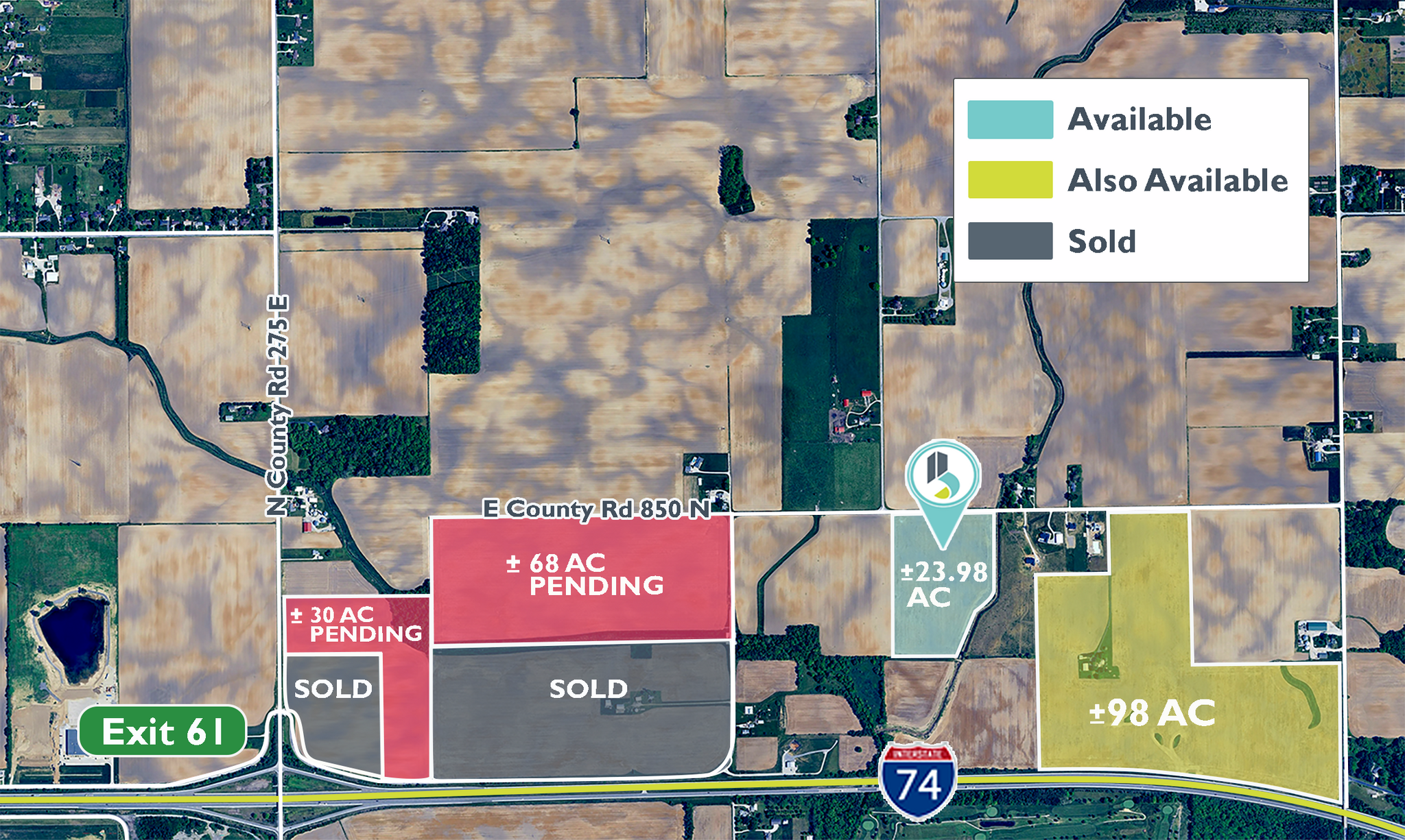 0 County Road 850 N., Pittsboro, IN for Sale