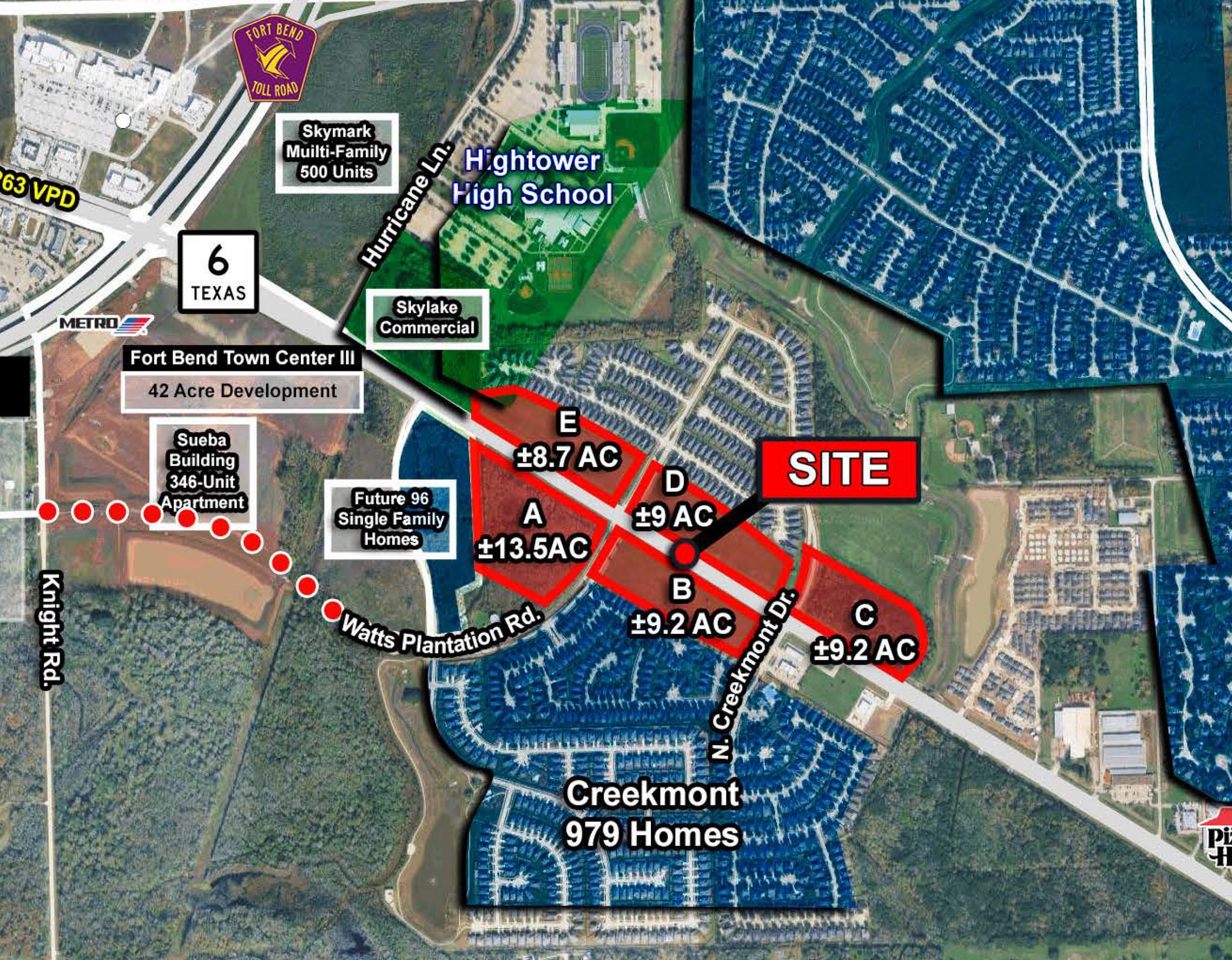Hwy 6 and Watts Plantation, Fresno, TX for Sale