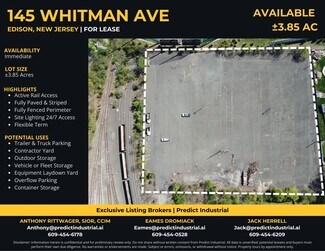 Edison, NJ Industrial Land - 145 Whitman Ave
