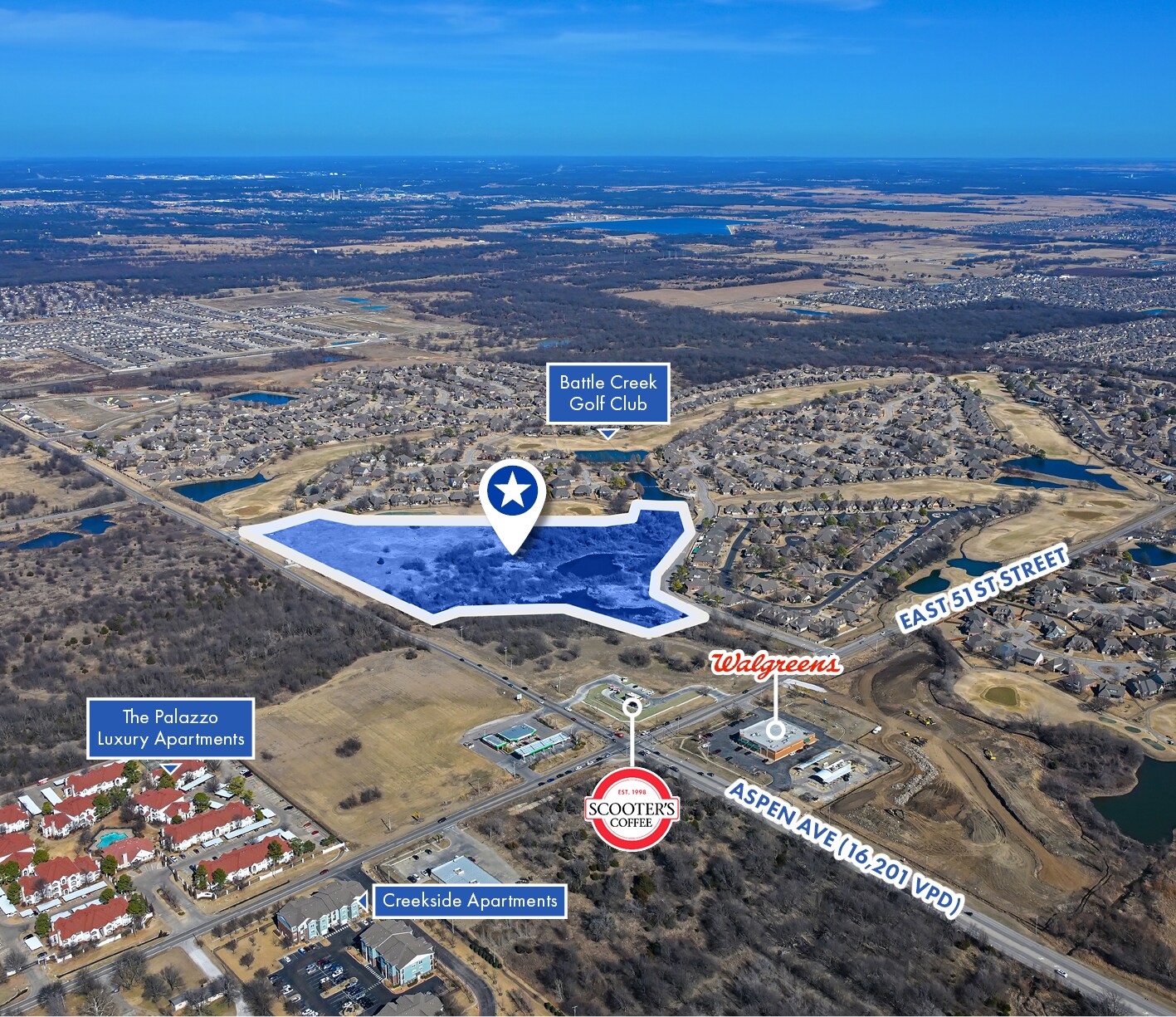 NEQ of N Aspen Ave & E 51st Street S, Broken Arrow, OK for Sale