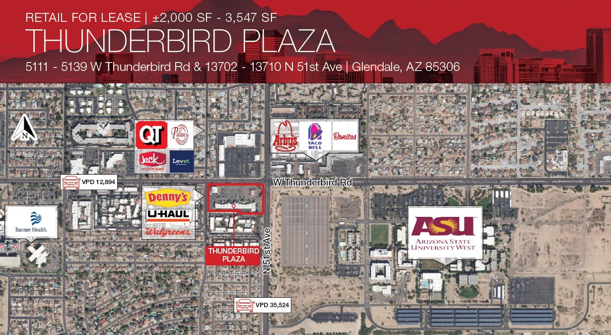 5111-5159 W Thunderbird Rd, Glendale, AZ for Rent