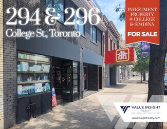 Toronto, ON Storefront Retail/Residential - 294-296 College St