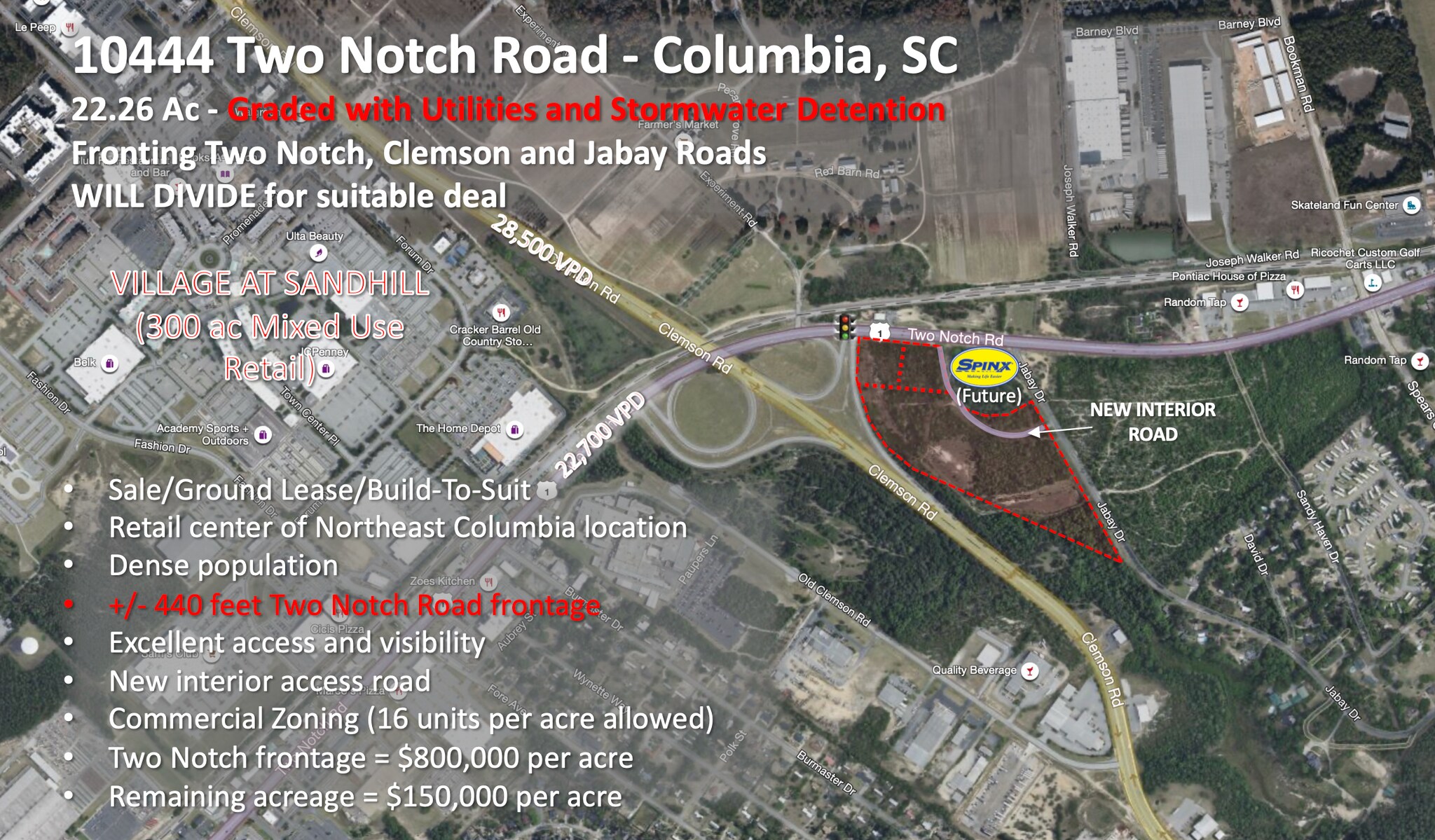 10444 Two Notch Rd Columbia, SC 29229 Land Property for Sale on
