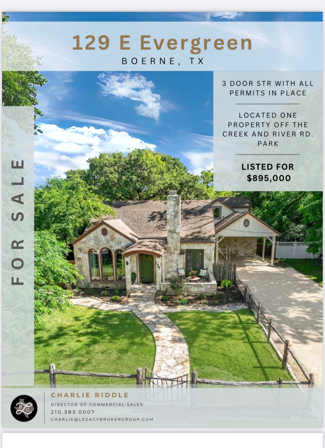 129 E Evergreen St, Boerne, TX for Sale