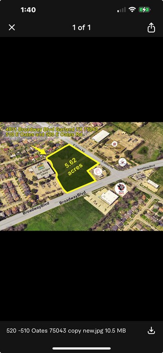 Garland, TX Commercial Land - 510-520 E Oates Rd Garland, TX Commercial Land - 510-520 E Oates Rd