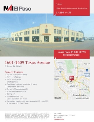 El Paso, TX Telecom Hotel/Data Hosting - 1601 Texas Ave