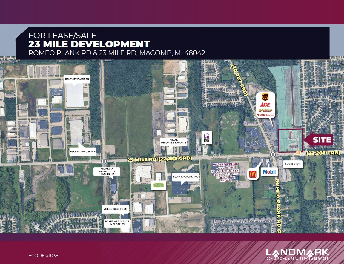 23 mile road @ Romeo Plank rd, Macomb, MI for Rent