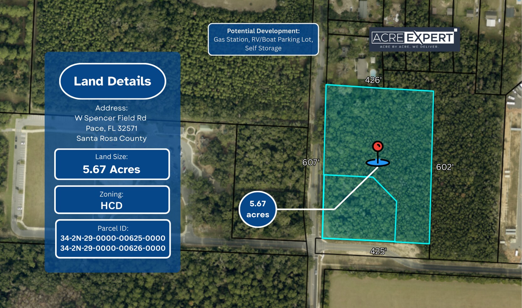 W Spencer Field Rd, Pace, FL for Sale