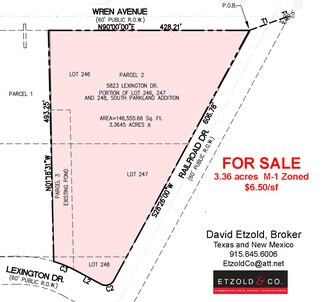 El Paso, TX Commercial Land - Railroad Drive @ Lexington Drive