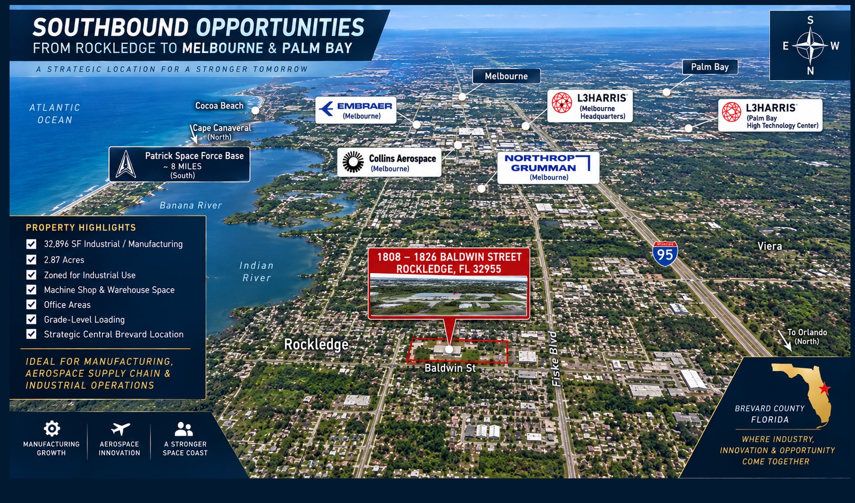 1808 Baldwin St, Rockledge, FL for Sale