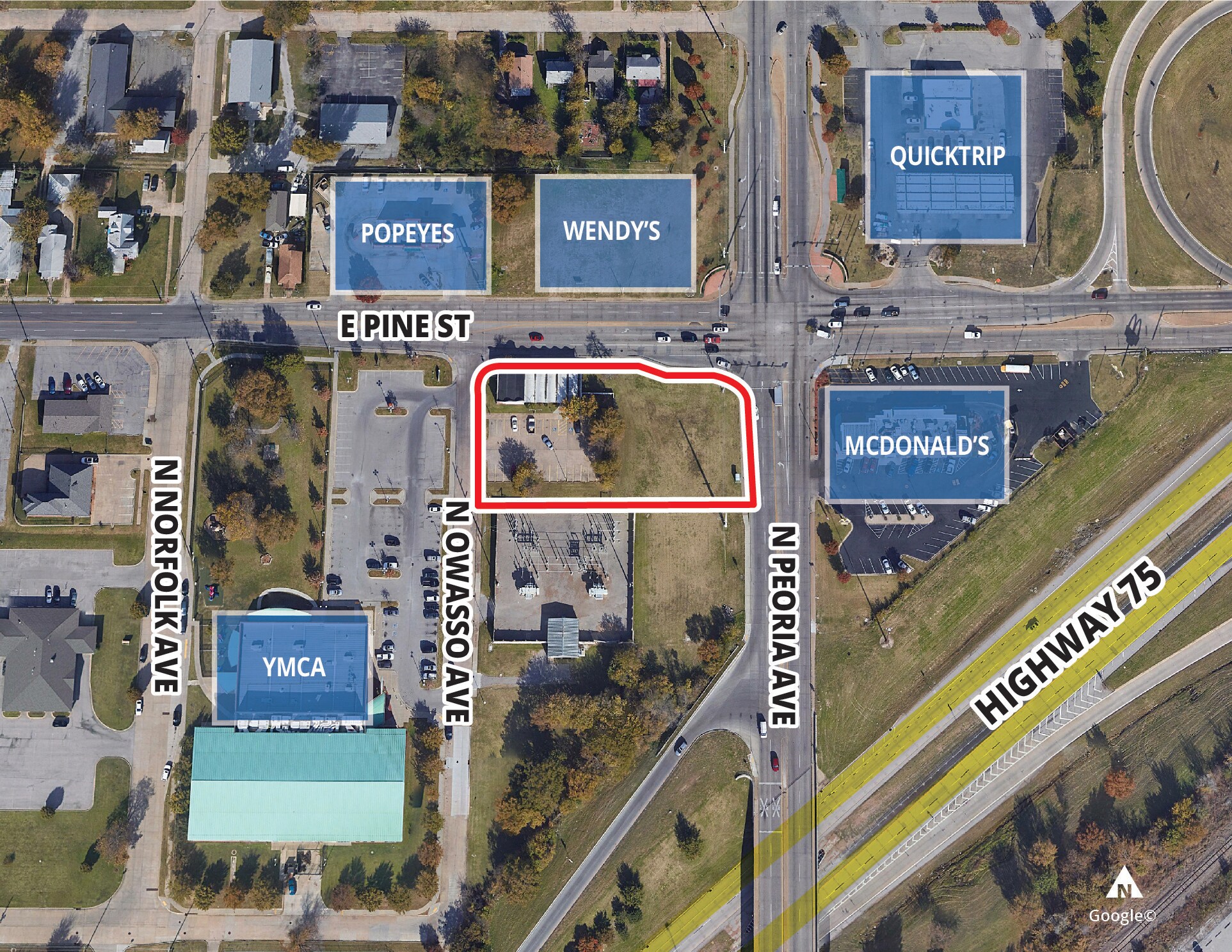 1208 E Pine St Tulsa, OK 74106 Land Property for Lease on