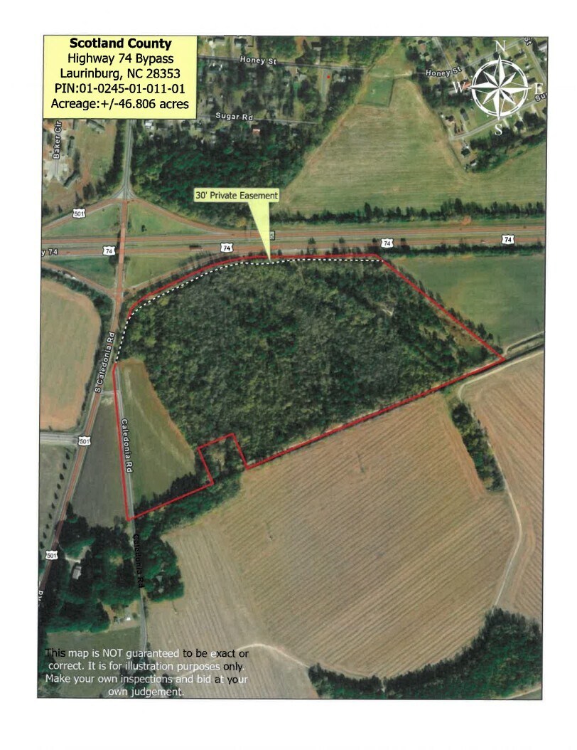 Highway 74 By-Pass Frontage & Visibilty @ 15-501 Caledonia Rd, Laurinburg, NC for Rent