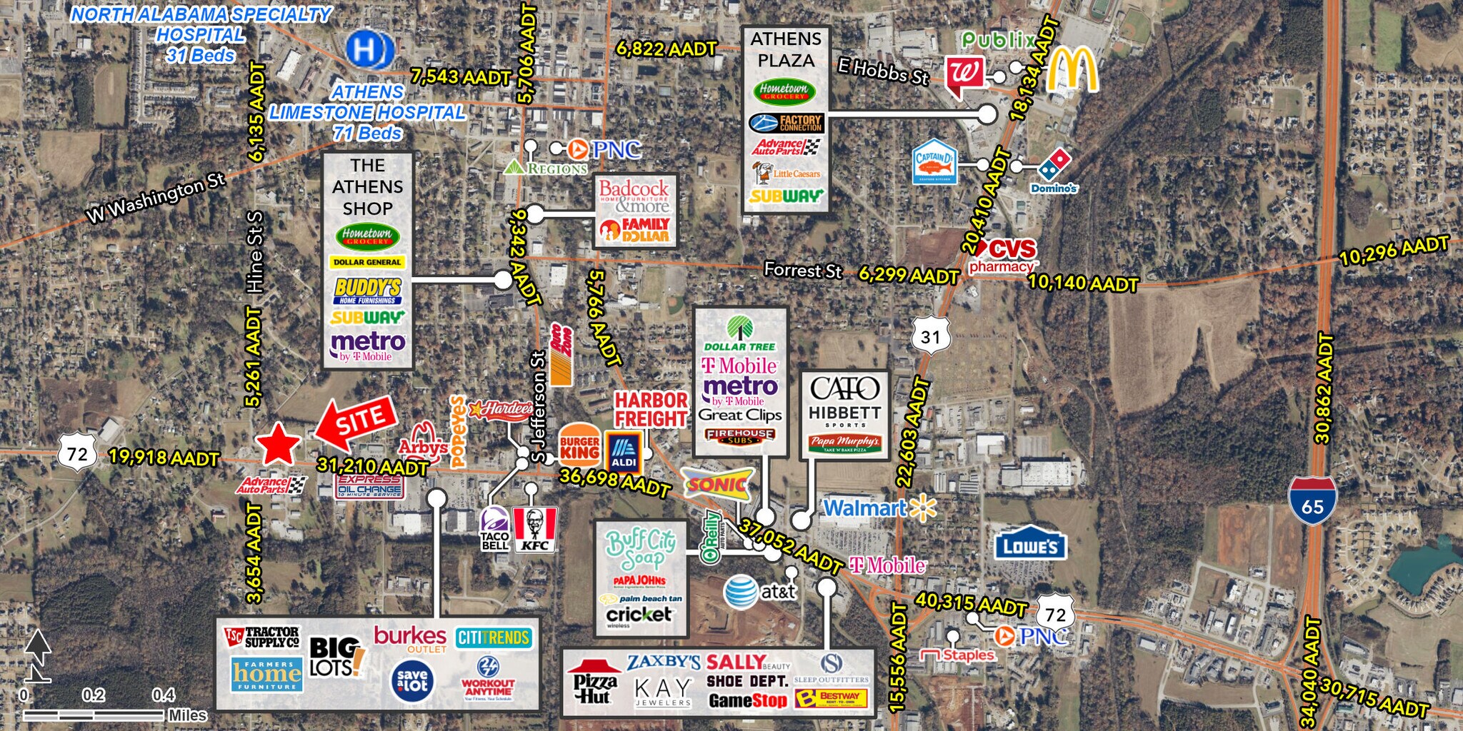 Hwy 72 & Hines Street, Athens, AL for Sale