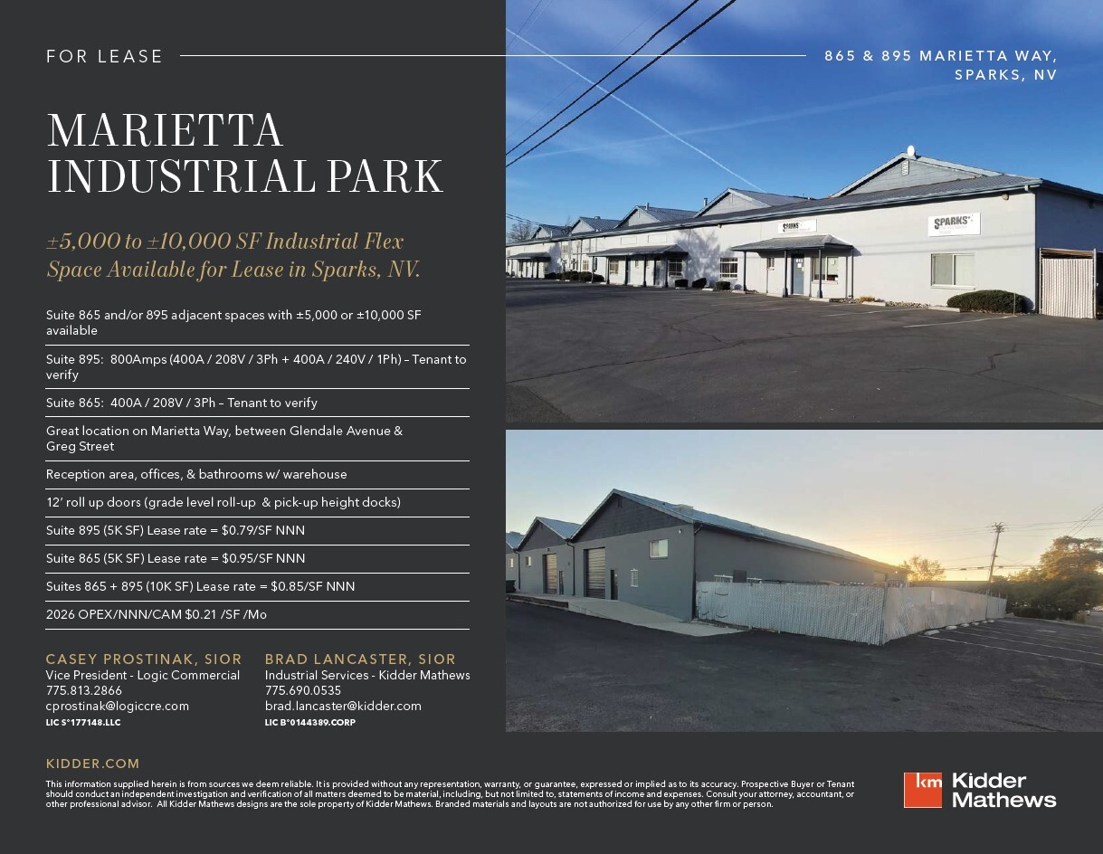 855-895 Marietta Way, Sparks, NV for Rent