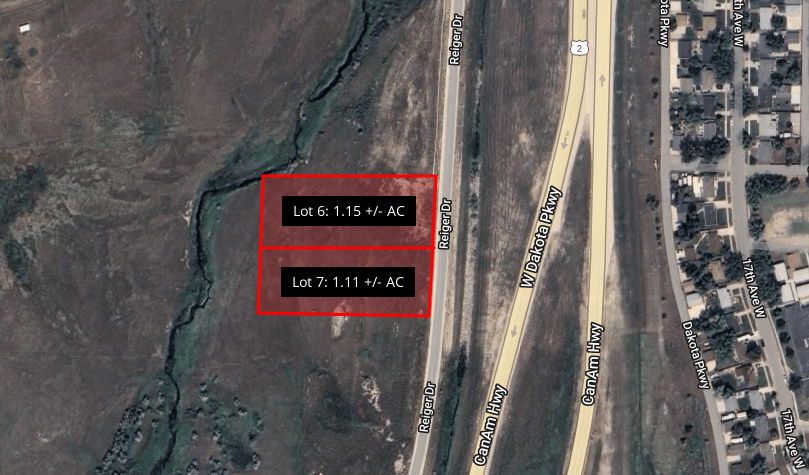 Sundown Subdivision Lots 6 & 7 Block 1, Williston, ND for Sale