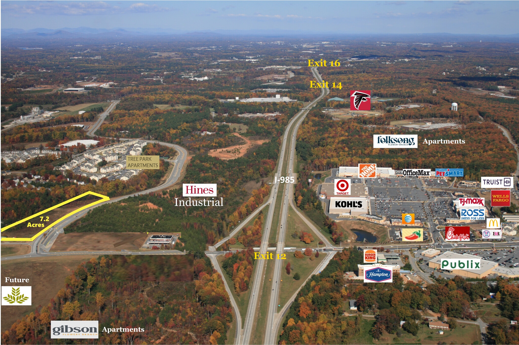 I-985 Exit 12, Flowery Branch, GA for Sale